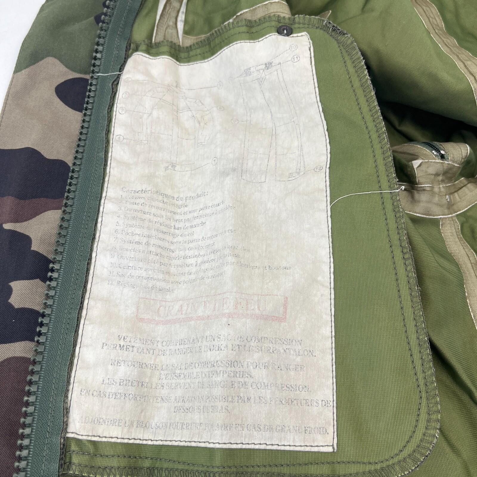 French Military Army Gore Tex Jacket Waterproof Camouflage size 88L + Stow Hood