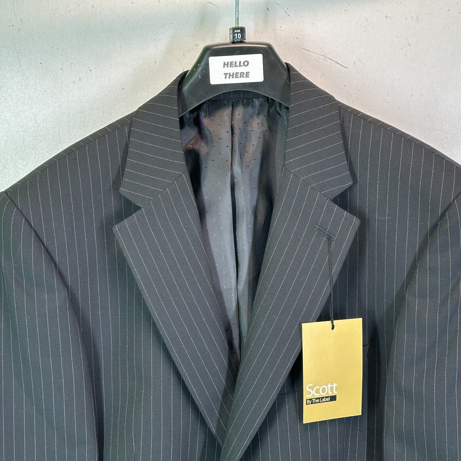 Scott By The Label Black Pinstripe Suit Jacket Blazer size 38 - New with Tags