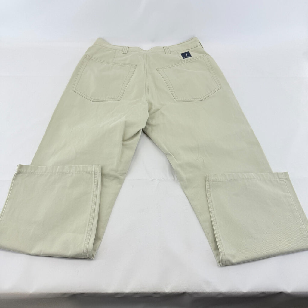 Nautica Men's Chino Jeans in Light Beige W33" L30" 100% Cotton Straight Leg VGC