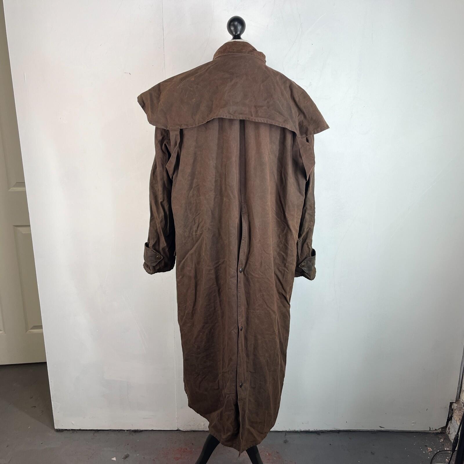 Life Line Cotton Wax Stockmans Riding Coat Jacket in Brown size Large