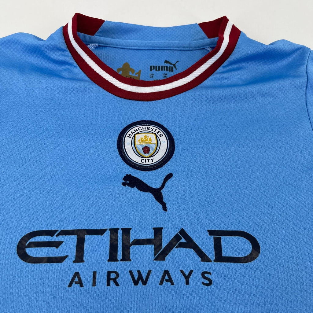 Manchester City 2022-23 Home Shirt Puma size 26 Kids 10-11 Yrs Blue - 1 Sowerby