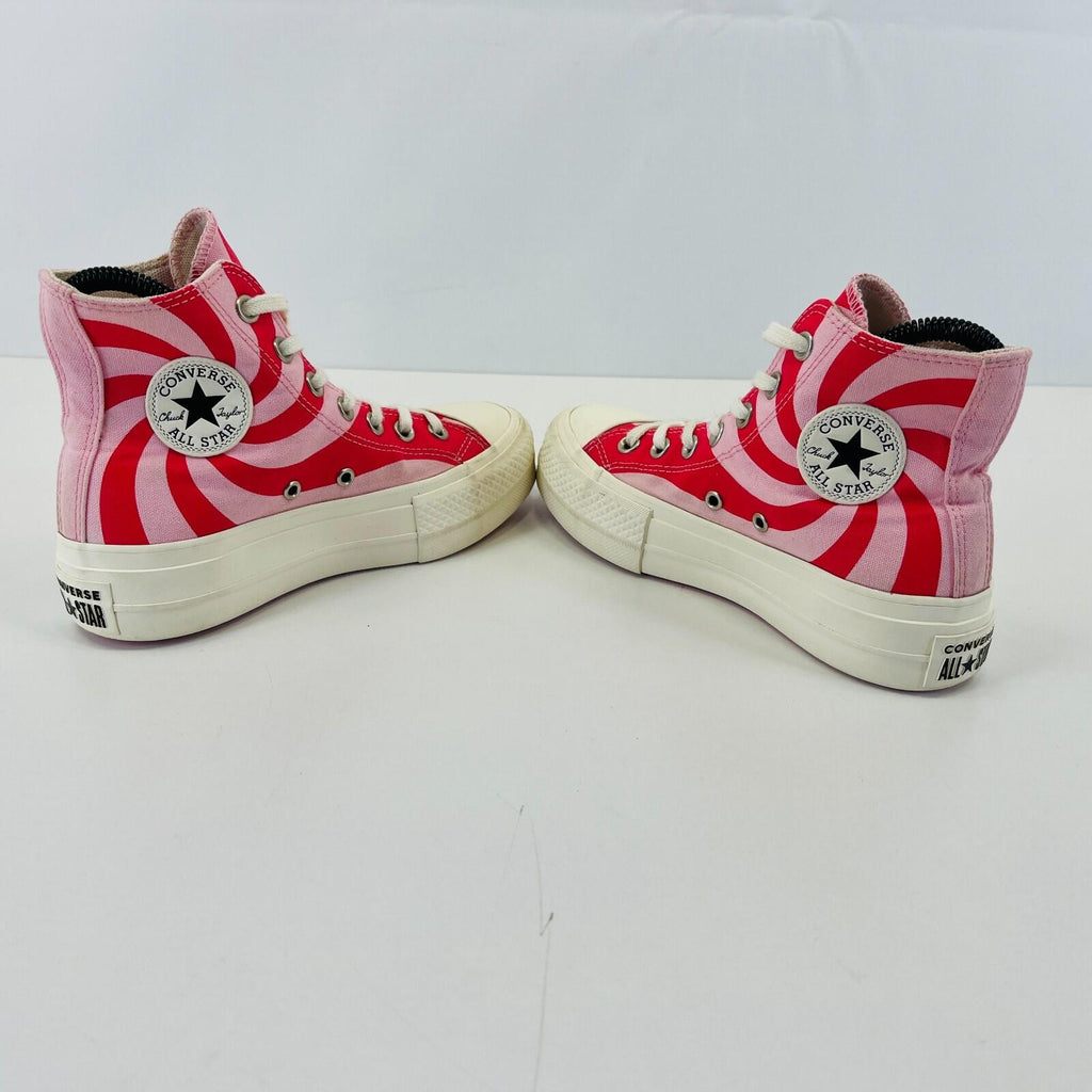 Converse All Star Chuck Taylor Hi-Top Pink/Red Strawberry Swirl Trainers UK 3