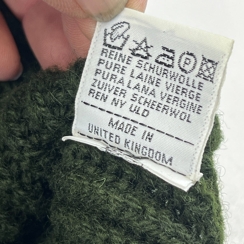 Brenire British Army WO1 RSM Green Ribbed Wool Jumper Made in Scotland size M