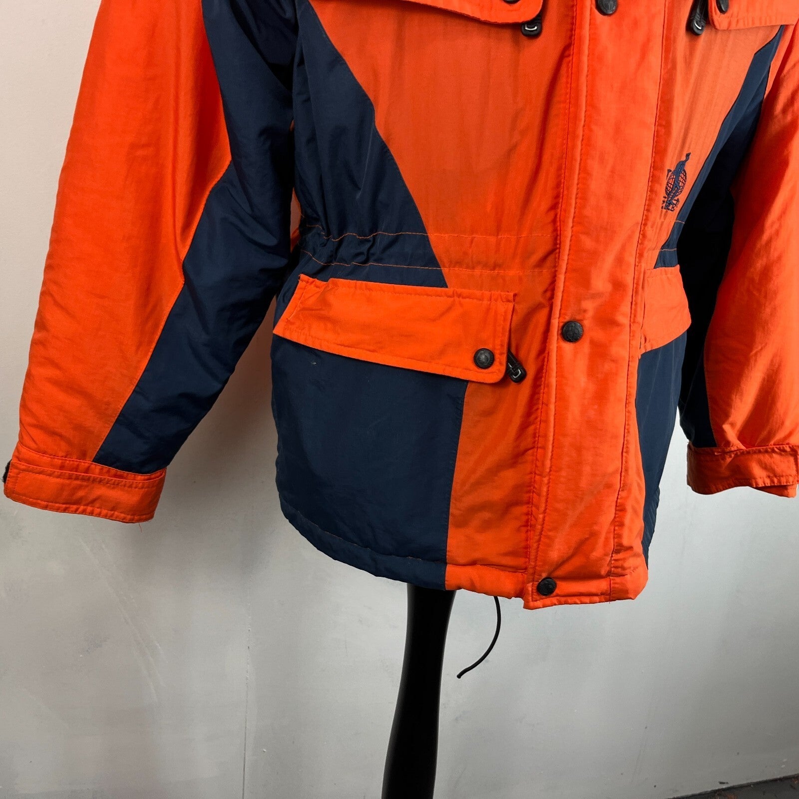 Vintage No Where Recco Ski Coat Jacket Orange/Blue Women's US 15/16 UK 18/20