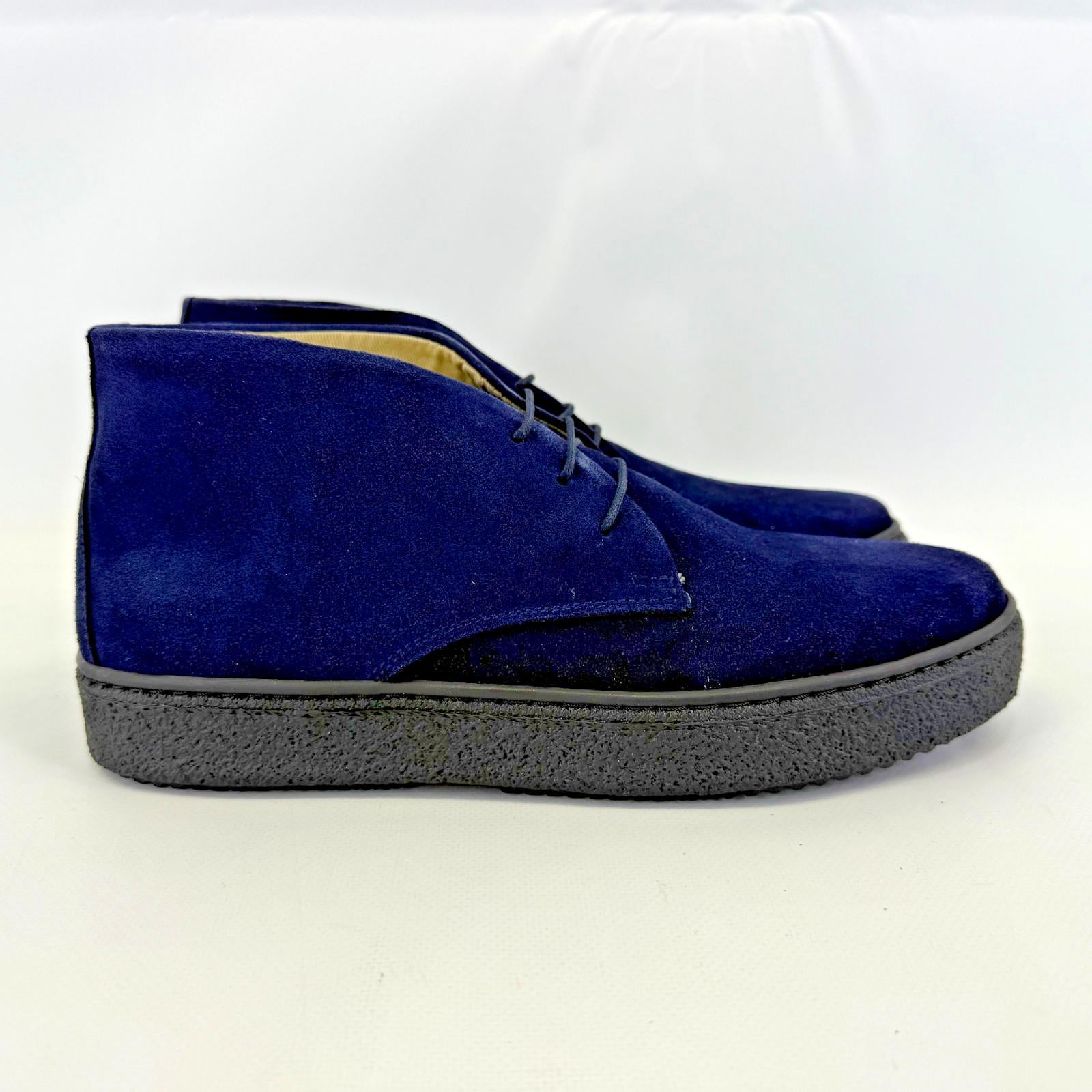 Delicious Junction Bullitt Suede Desert Boots in Dark Navy Blue size UK 7 EU 41