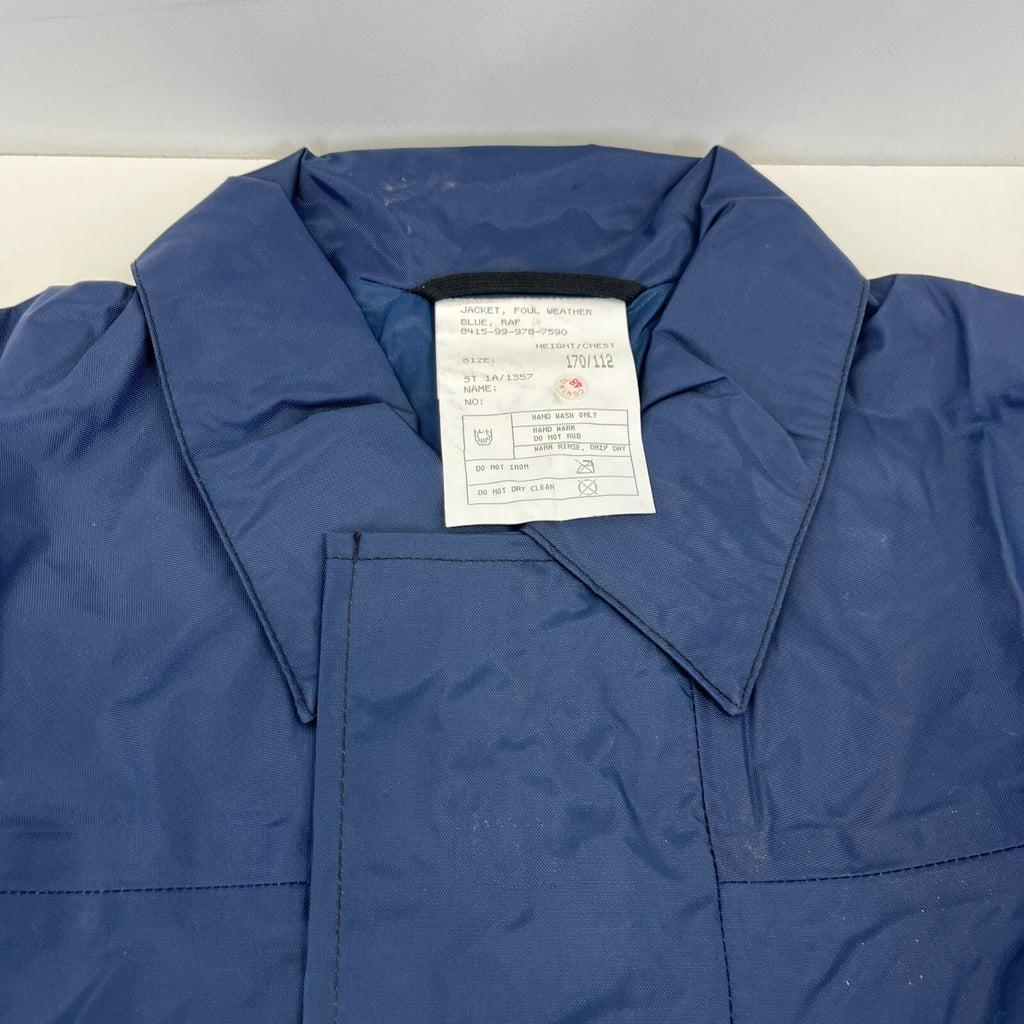 RAF Royal Air Force Foul Weather Jacket Coat Blue Waterproof 170/11 Cadet XL