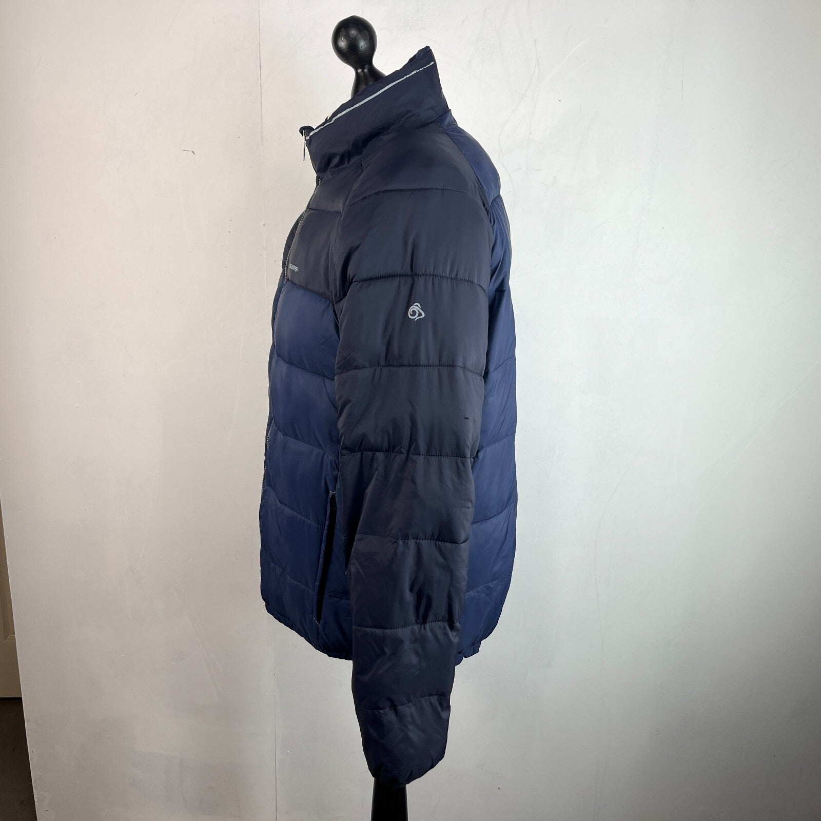 Craghoppers Men's Puffer Jacket Quilted Padded Coat XL Blue & Black Hiking VGC