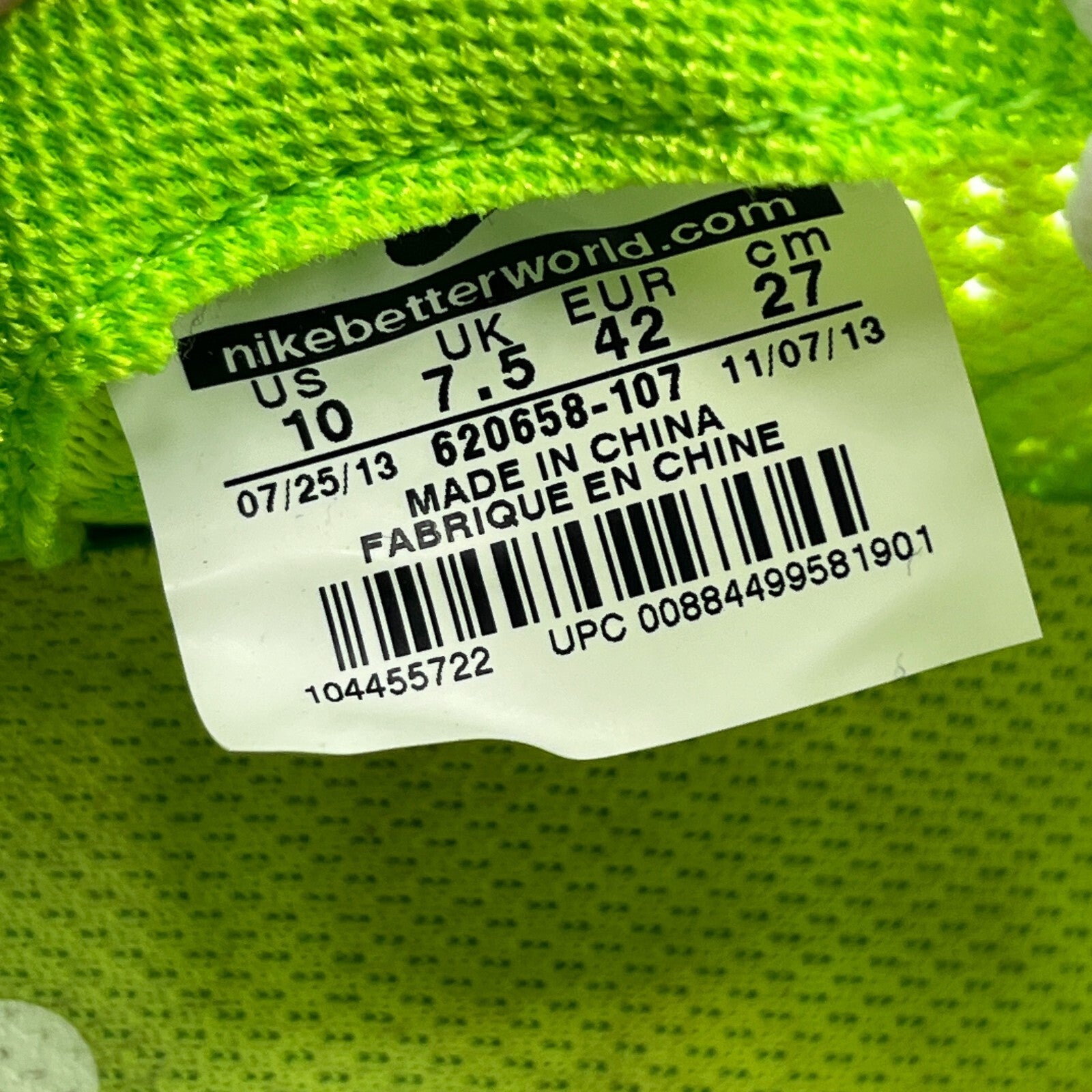 Nikes Flyknit Lunar 2 Womens Trainers Running Shoes Fluro Green & White UK 7.5