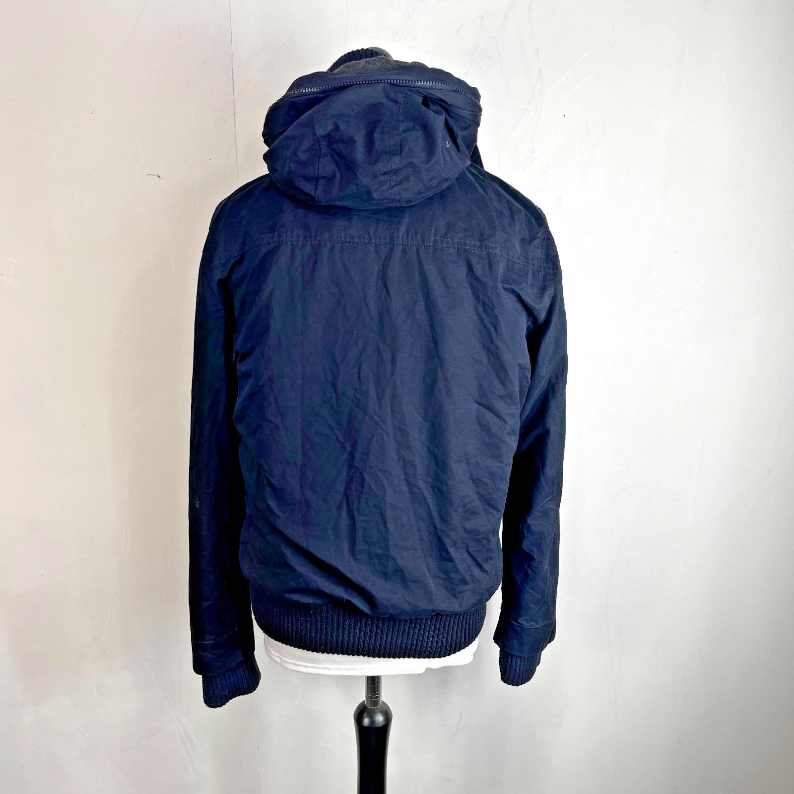 Superdry Microfibre  Windbomber Windbreaker Bomber Jacket size XL Navy Blue