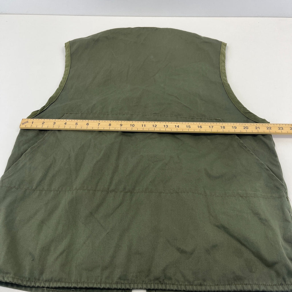 Vintage J Beraha Olive Green Shooting Vest Waistcoat size Large Made in France