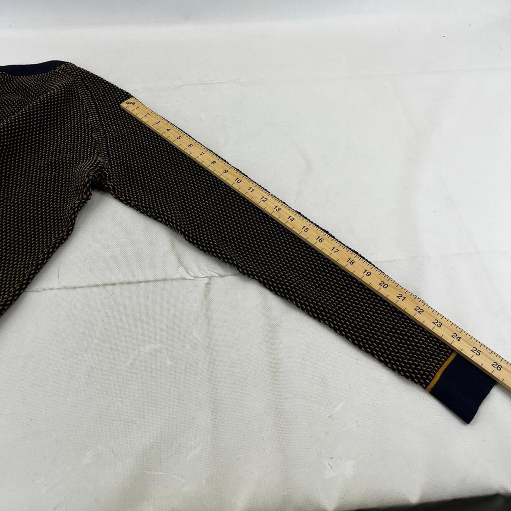 Ted Baker Men's Jumper in Blue/Yellow Cotton Blend Crew Neck Pullover size Small