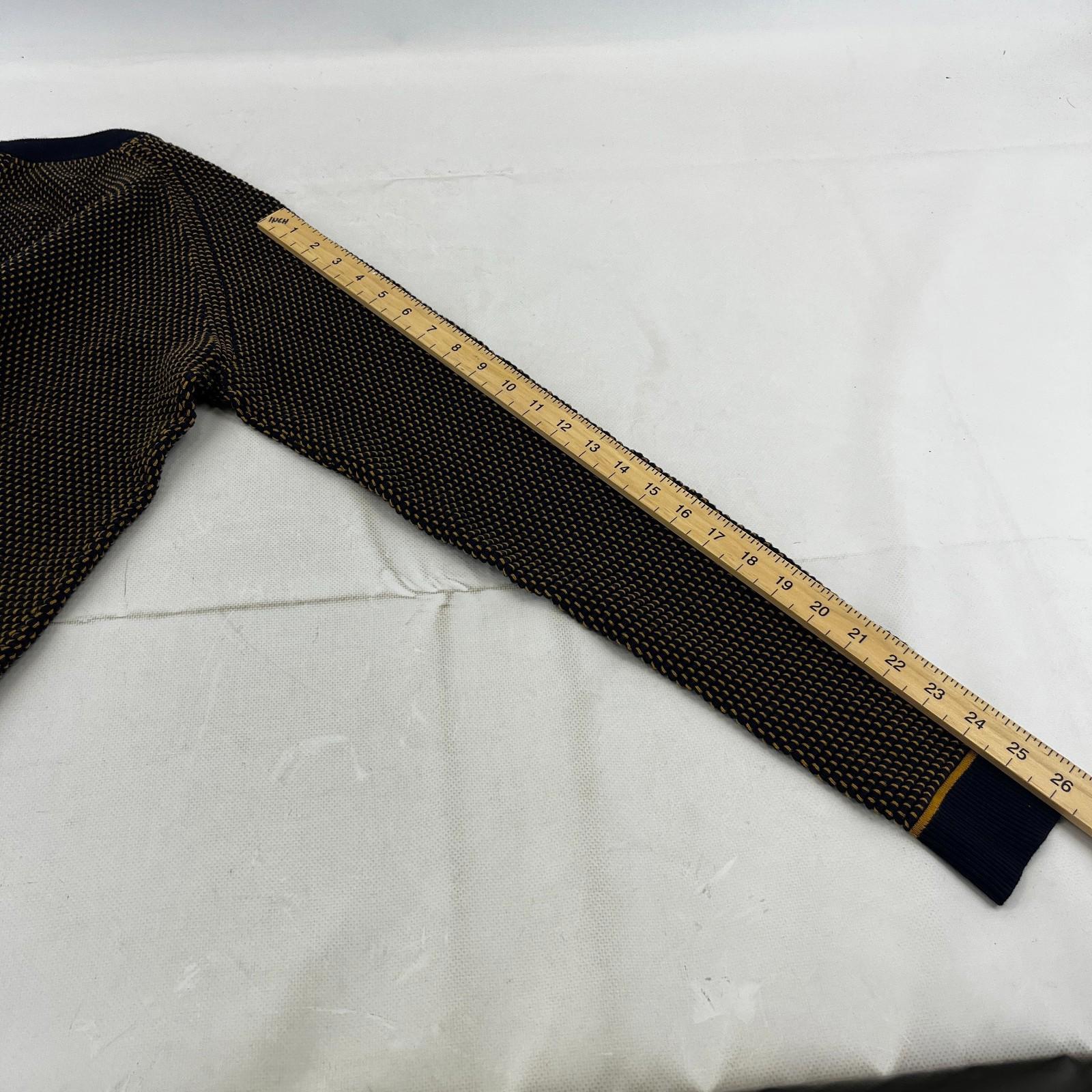 Ted Baker Men's Jumper in Blue/Yellow Cotton Blend Crew Neck Pullover size Small