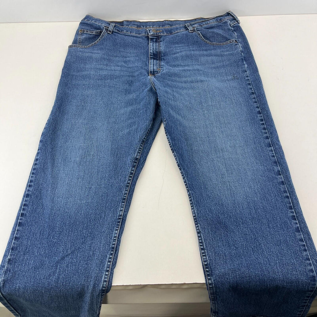 Wrangler Men's Blue Straight Leg Stretch Denim Jeans W42" L30"