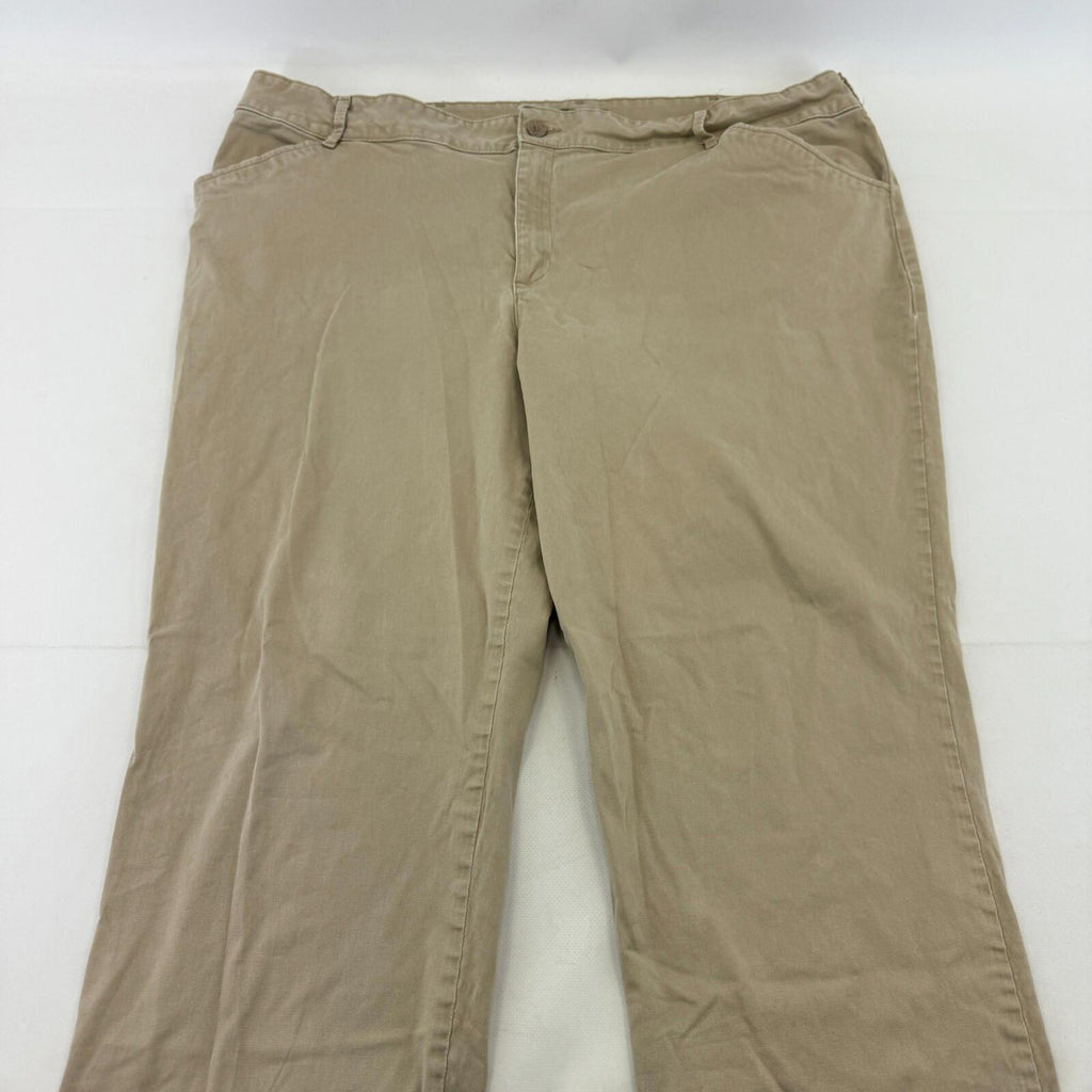 LEE Chino Trousers Cotton Blend Beige Relaxed Straight Leg Mid Rise size 22