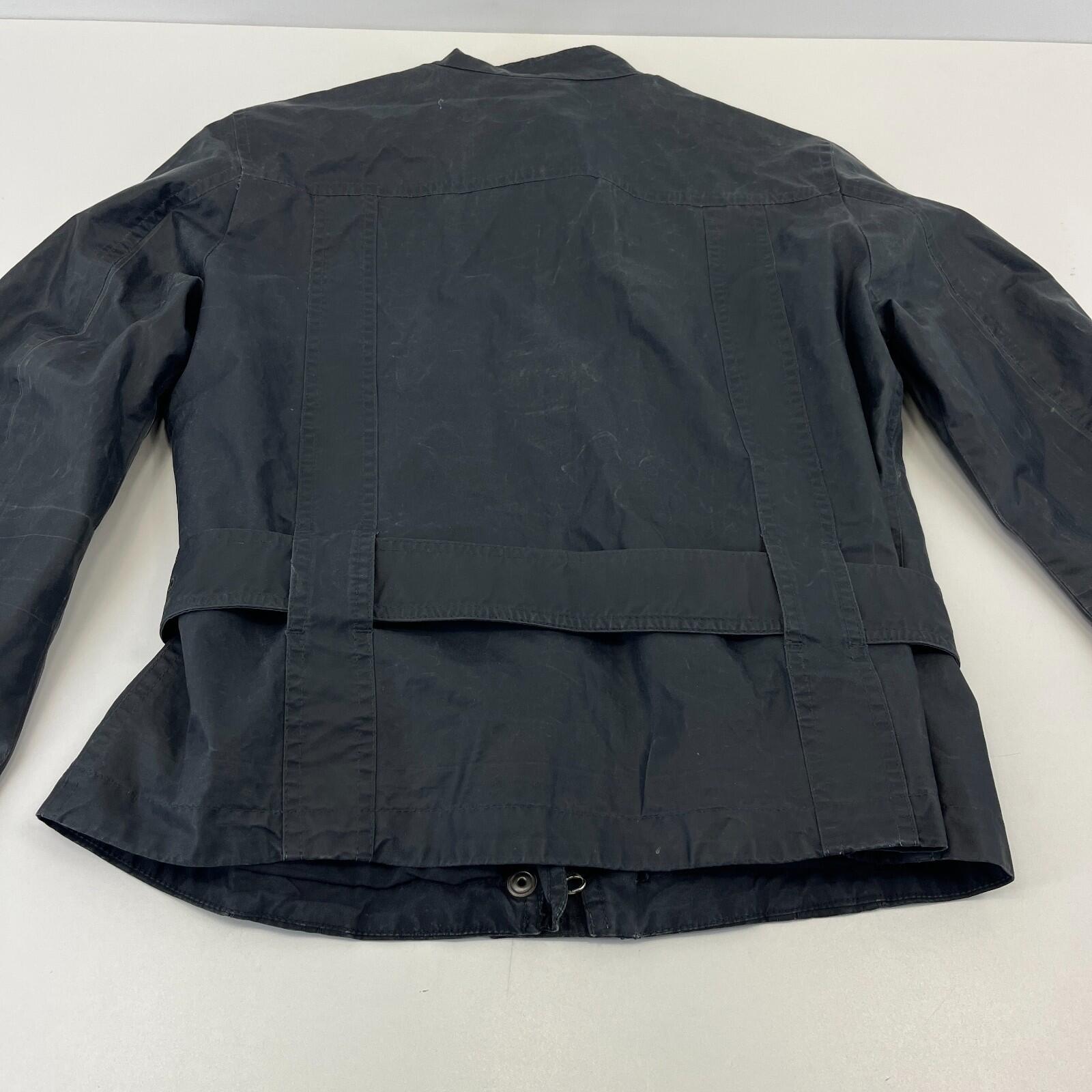 Belstaff Six Days Women's Jacket EU size 46 Black Made in Italy Waxed Motorcycle