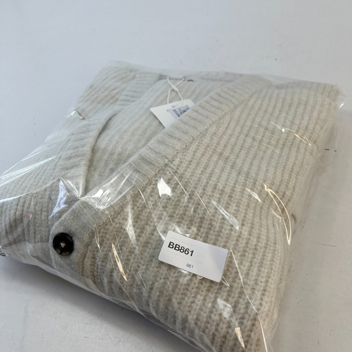 M&S Marks & Spencer Men's Luxury Cardigan XL Off White Ecru Cable Knit Wool Mix
