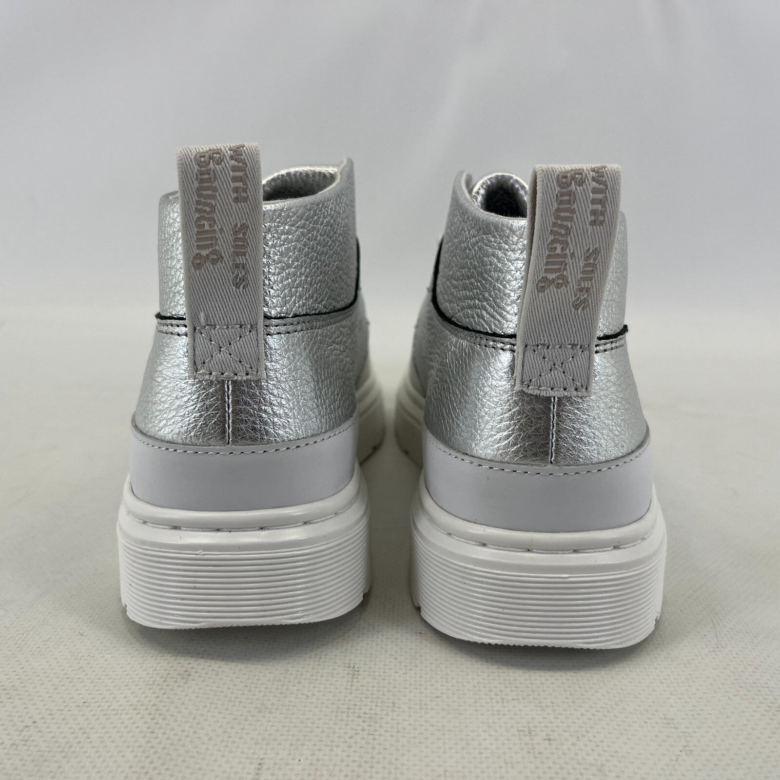 Dr Martens Jemima Silver & White Leather Kiltie Chukka Boots Shoes Womens UK 4