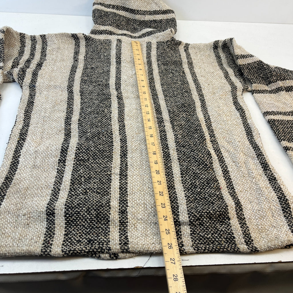 Genuine Artesenias Mexican Baja Hoodie Pullover Hippie Festival Beige size L