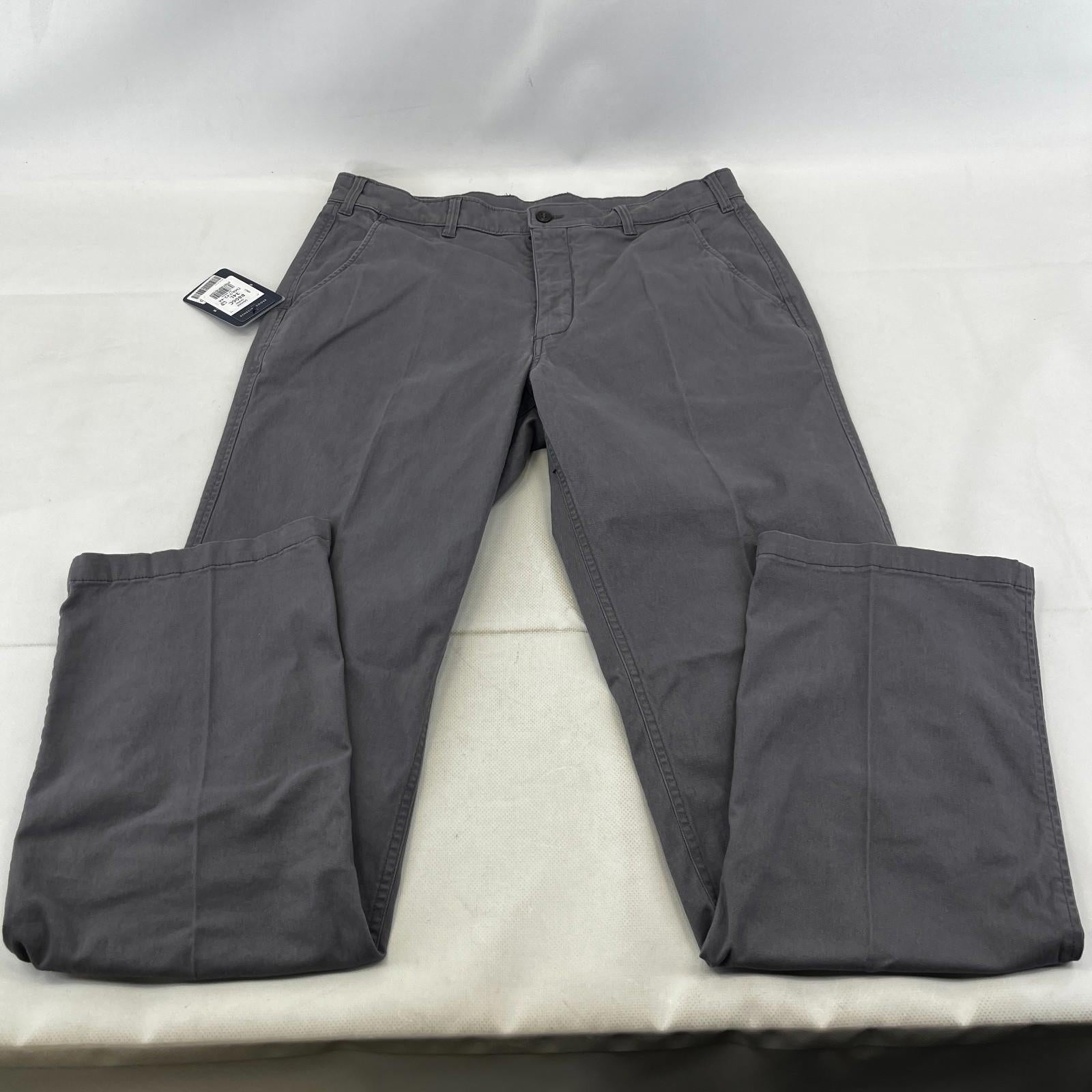 Brook Taverner Denver Chino Trousers in Grey Size 34L Cotton Stretch BNWT