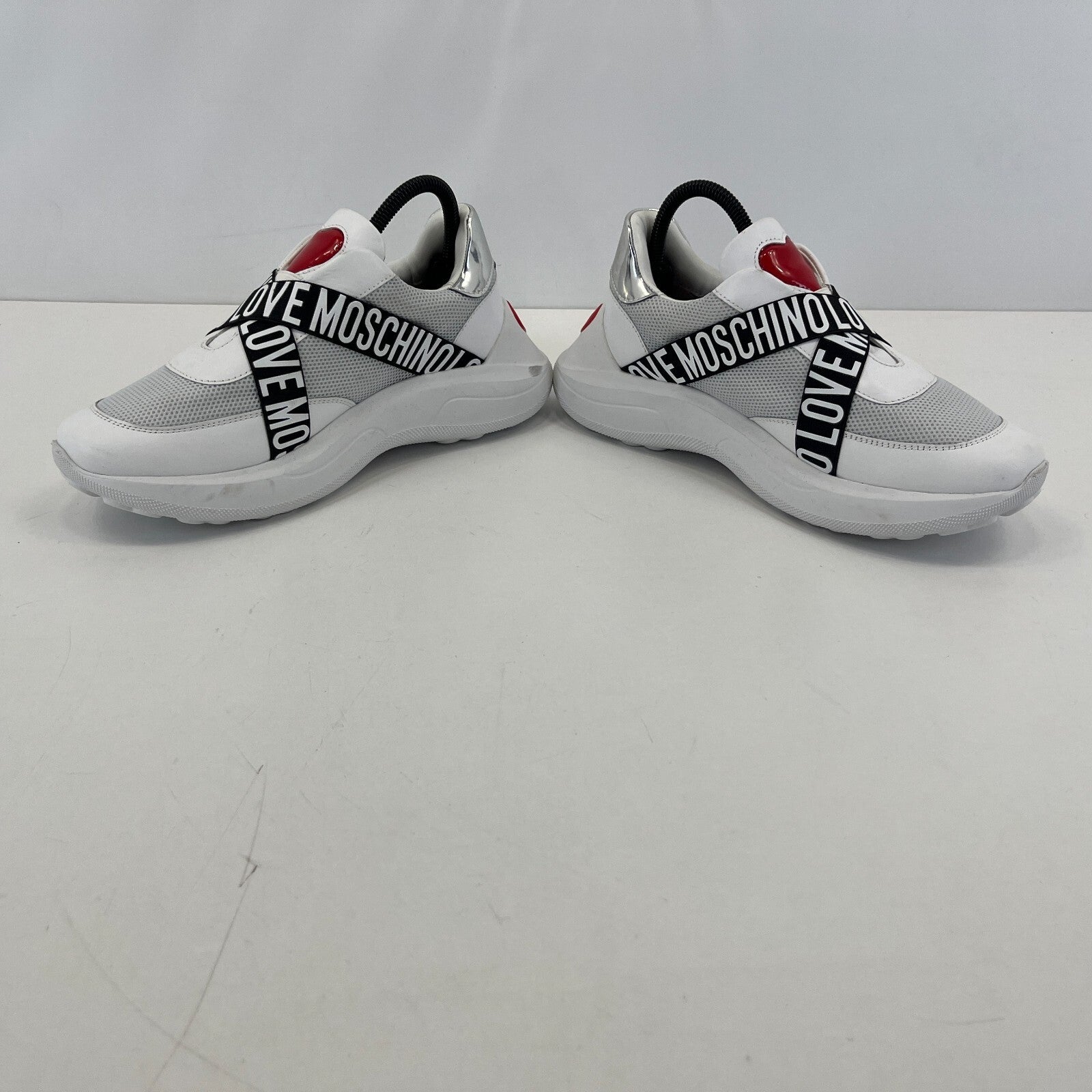 Love Moschino Heart Trainers size UK 5 EU 3 Women Low Top Slip On White Sneakers