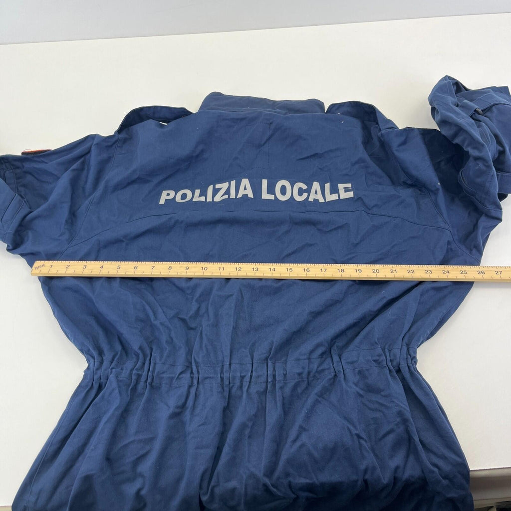 Polizia Locale Milan Police Parka Jacket in Navy Blue with Badges size 2XL