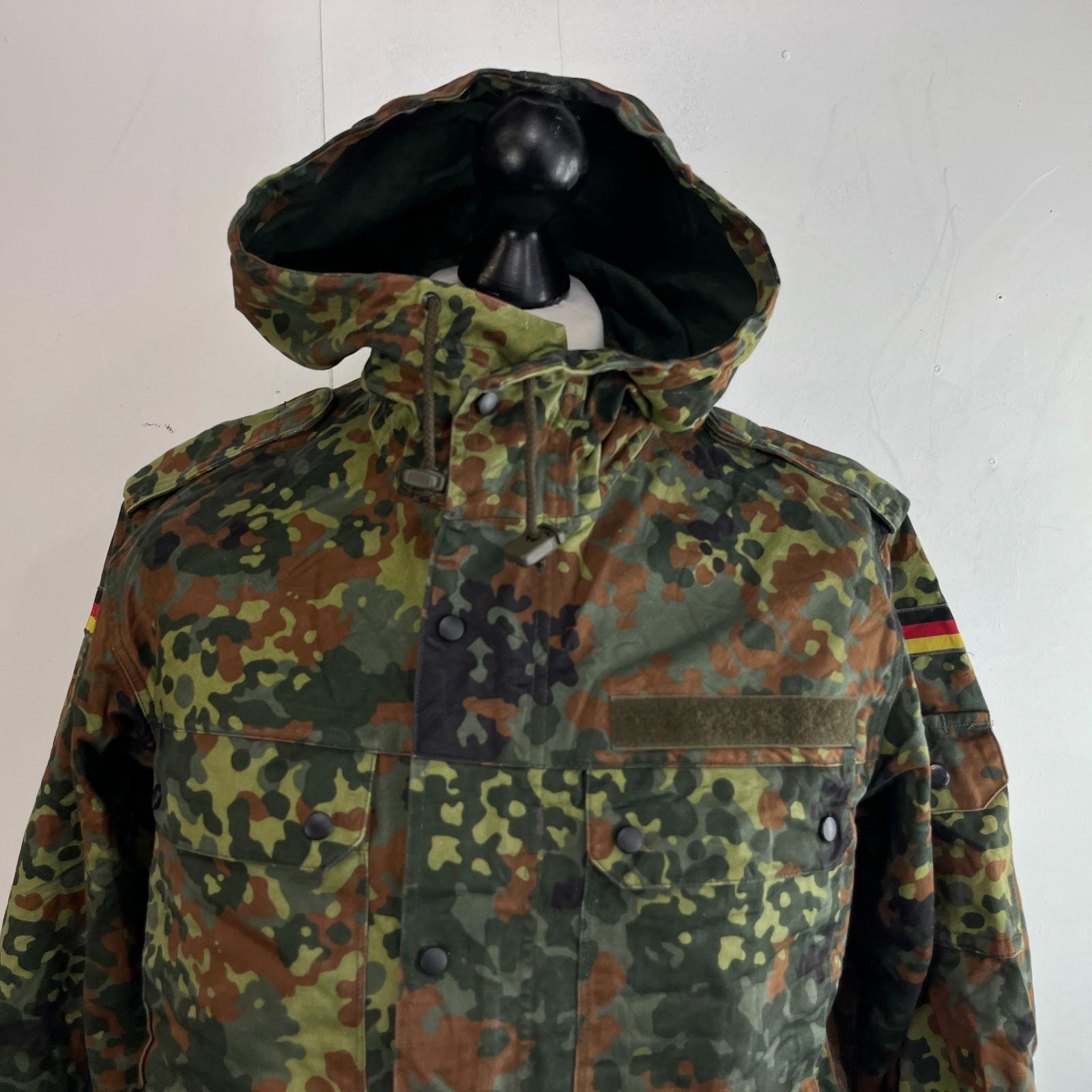 Vtg 1996 German Army Flecktarn Camouflage Parka Jacket Combat Green Gr.2