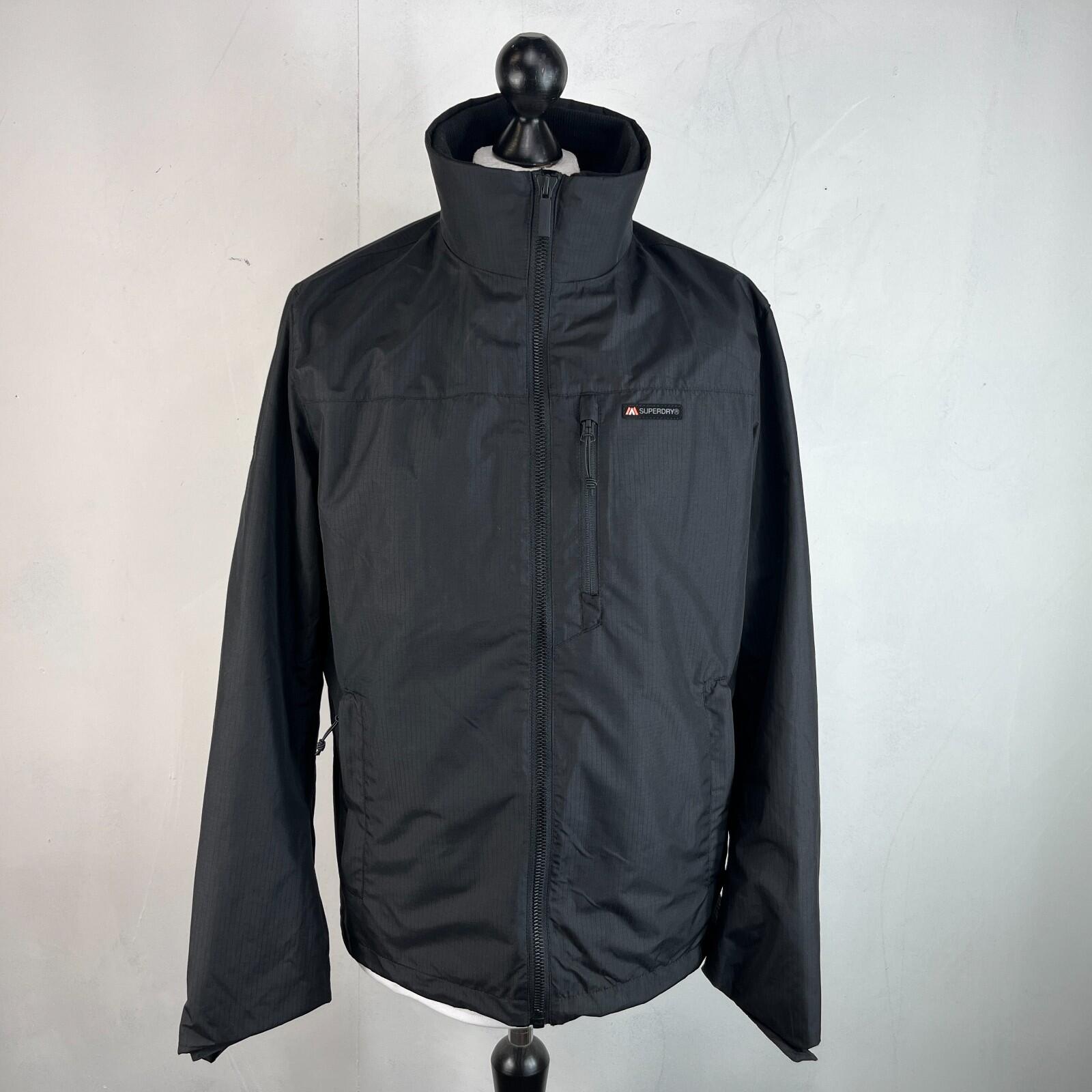Superdry Men's Softshell Windbreaker Jacket in Black Ripstop UK size M