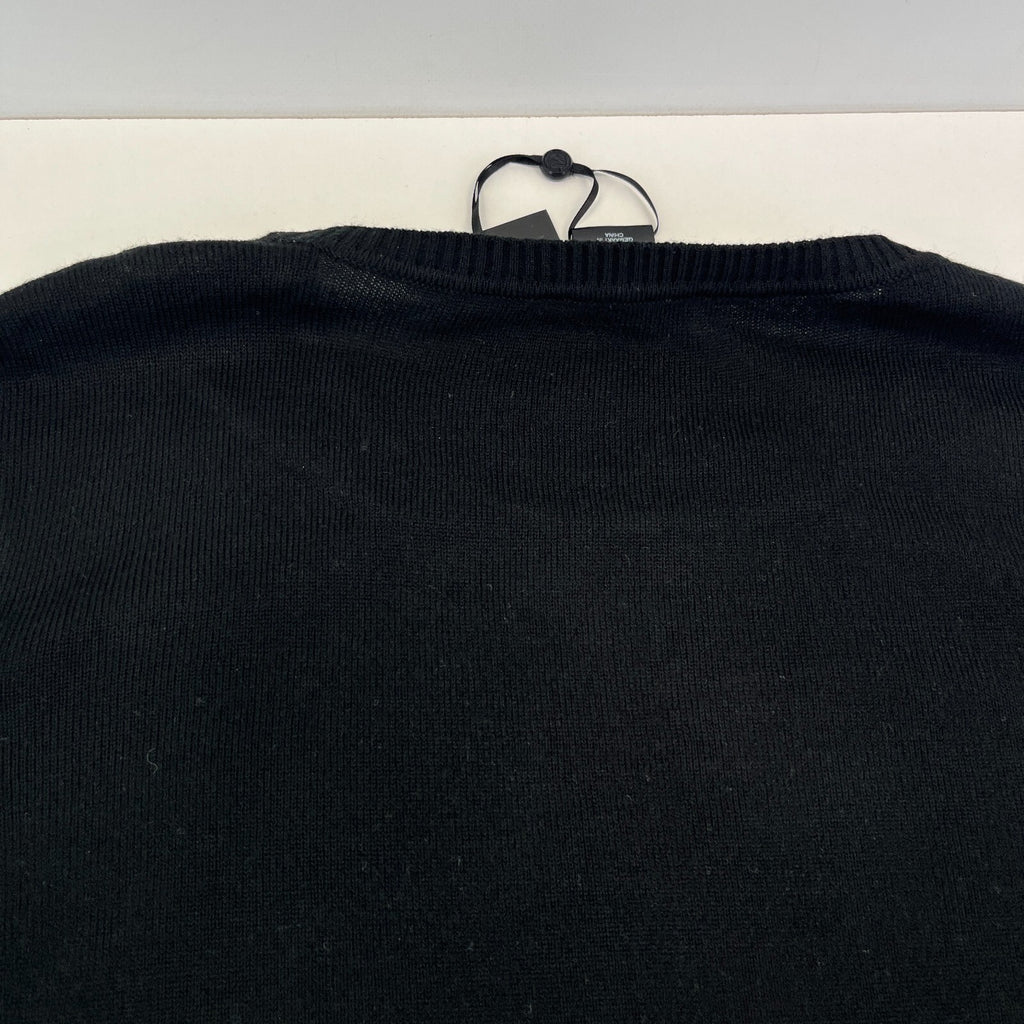 DKNY Women's Tight Knit Jumper Sweater size Large in Black with Spellout