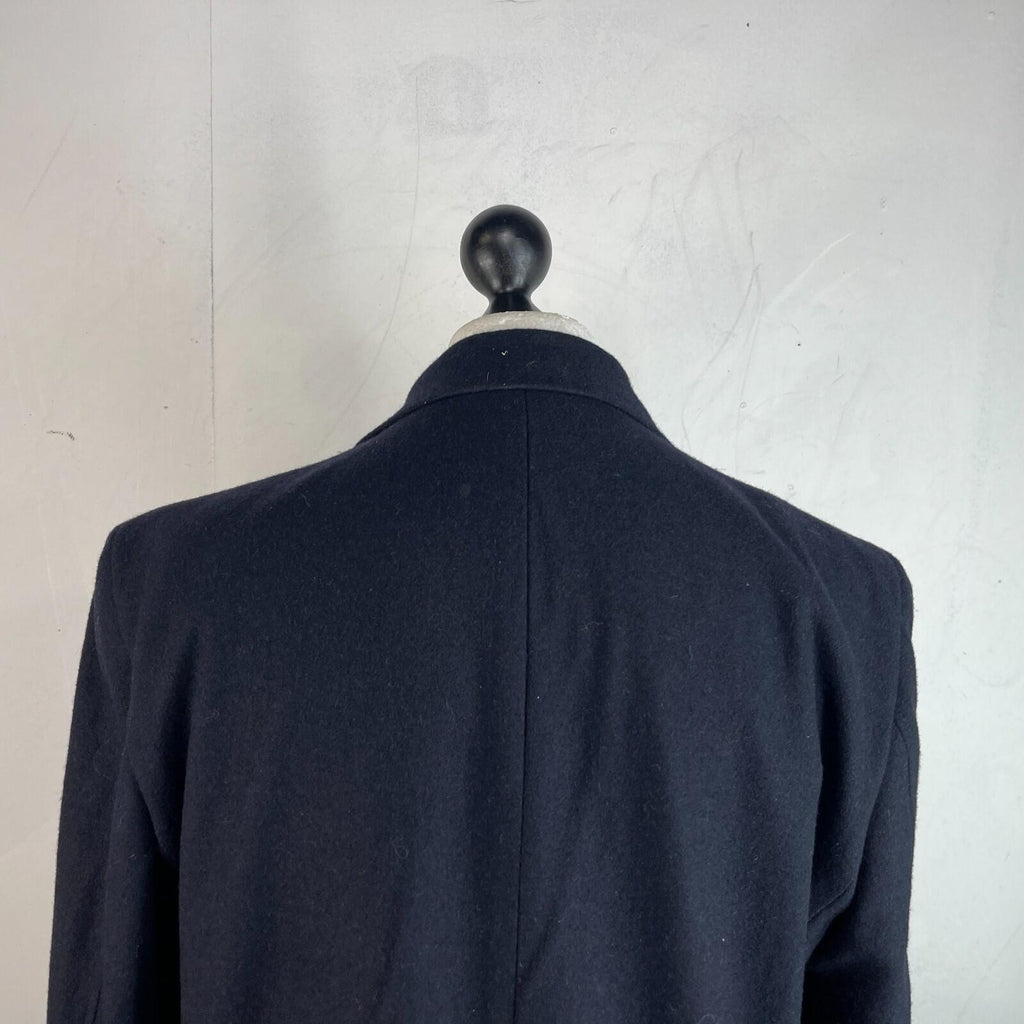 Harry Brown Men's Black Wool Blend Mid-Length Overcoat size XL Slim Fit