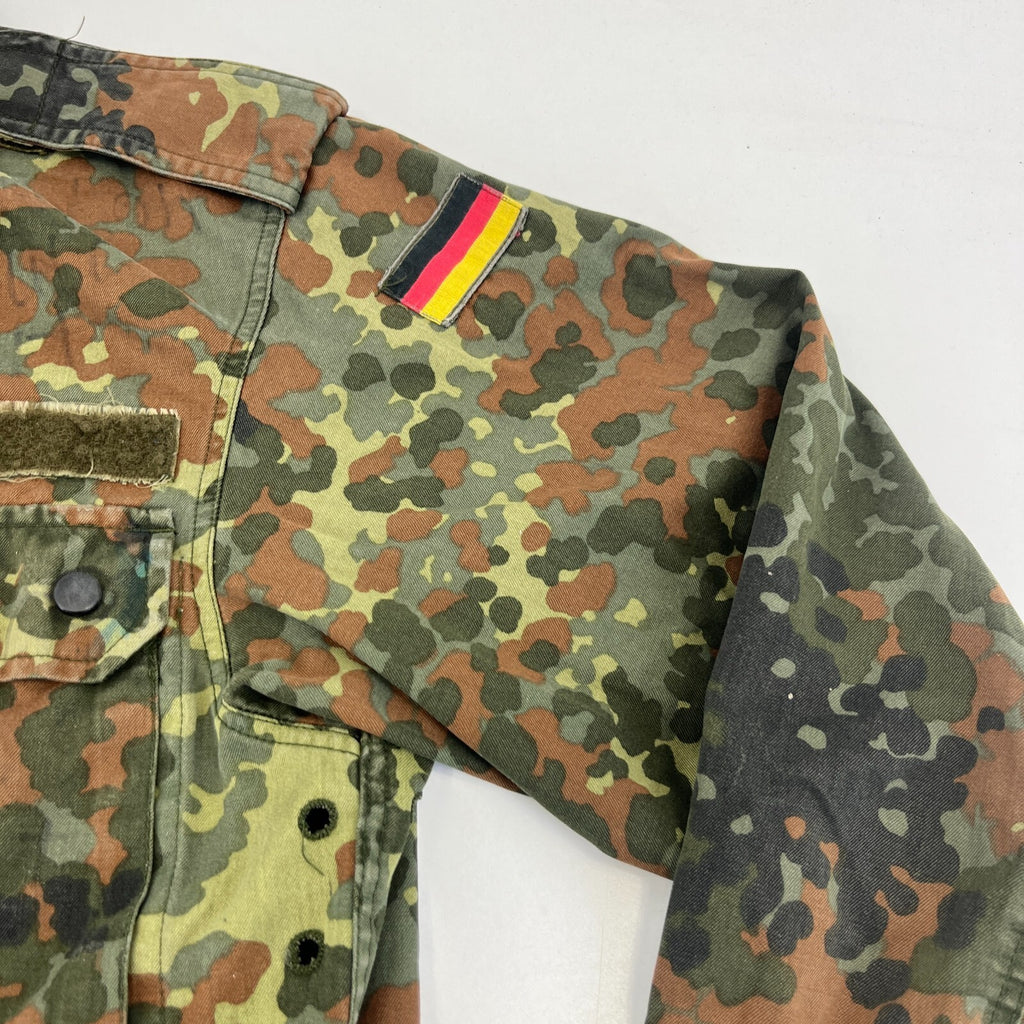 Custom Vtg German Army Flecktarn Camouflage Jacket Bob Marley Rasta Print size L