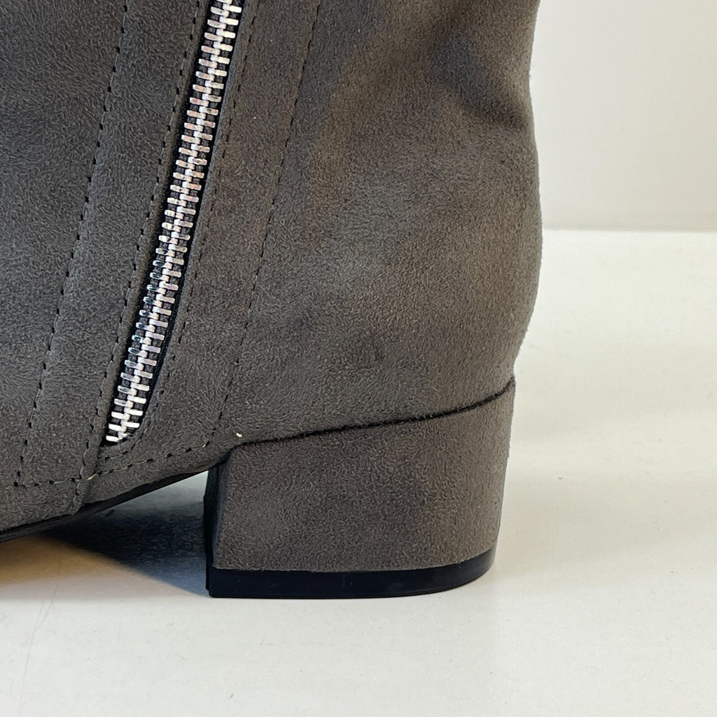 M&S Women’s Vegan Faux Suede Almond Toe Ankle Chelsea Boots Grey UK 5 EU 38