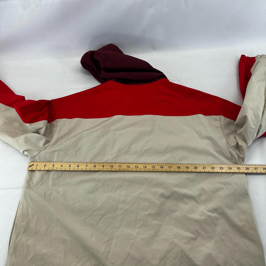 Levi's Waterproof Windbreaker Jacket Coat Mens size M Oversized Beige/Red Hooded