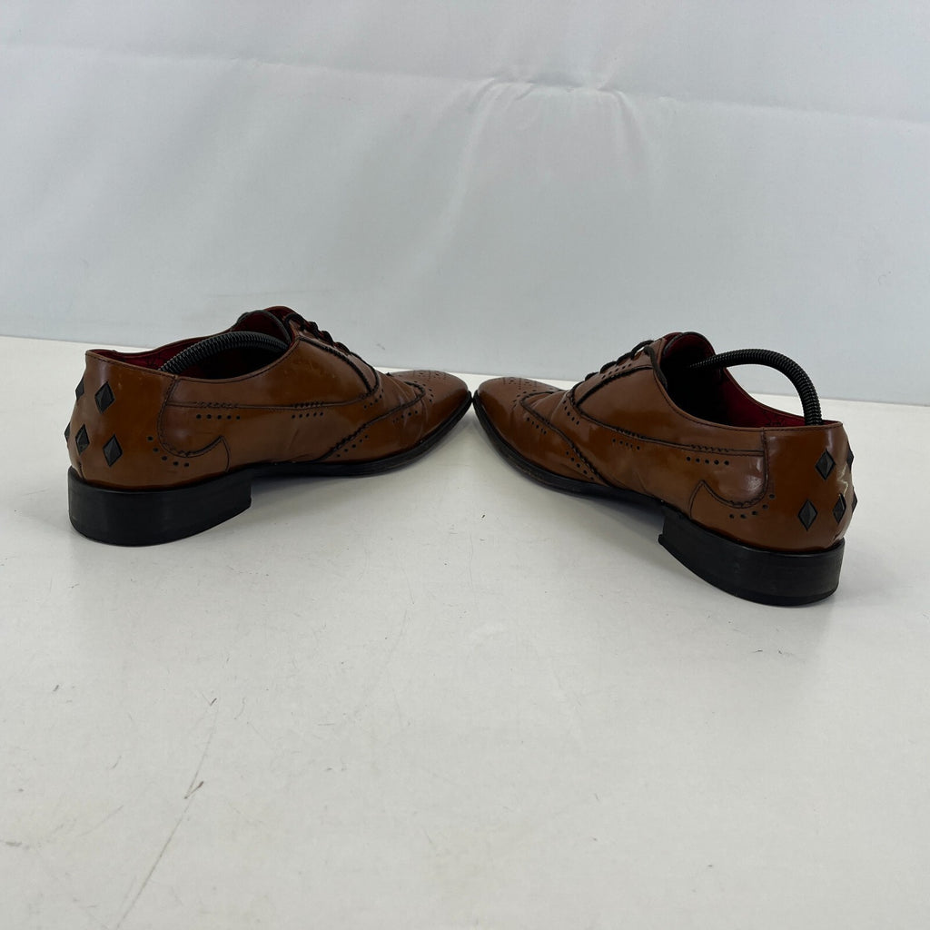 Jeffery West Muse Brown Leather Wingtip Shoes UK 9 EU 43 US 10