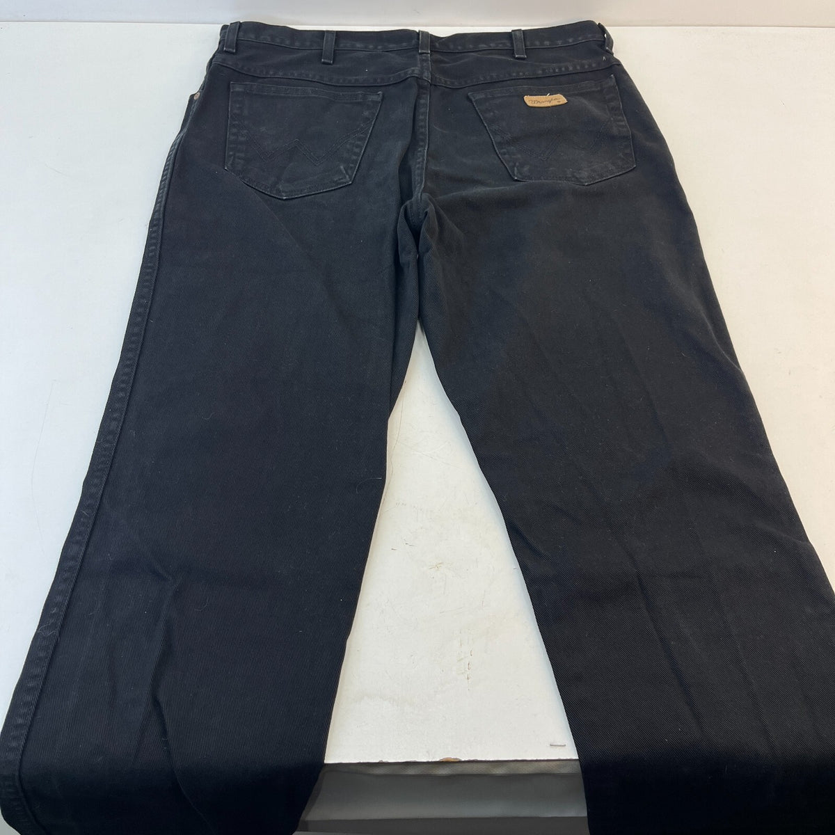 Wrangler Texas Black Denim Jeans Mens W38" L34" Straight Leg 100% Cotton - VGC