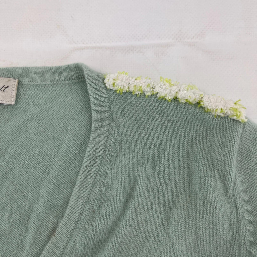 Vintage Lyle & Scott 100% Cashmere Sweater Jumper in Green UK Women's size Small