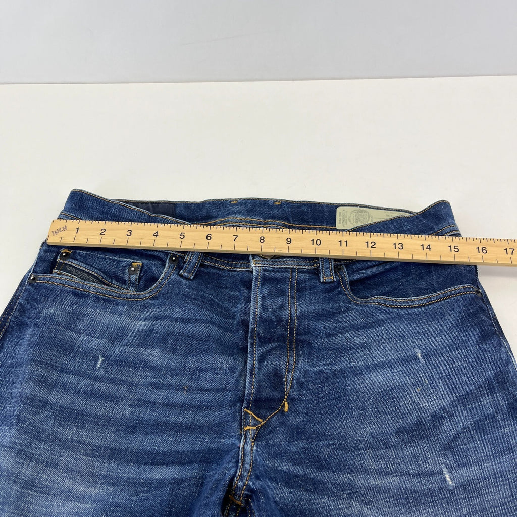 Diesel Tepphar Distressed Stretch Slim Carrot Jeans Men’s W30 L30 Denim Blue