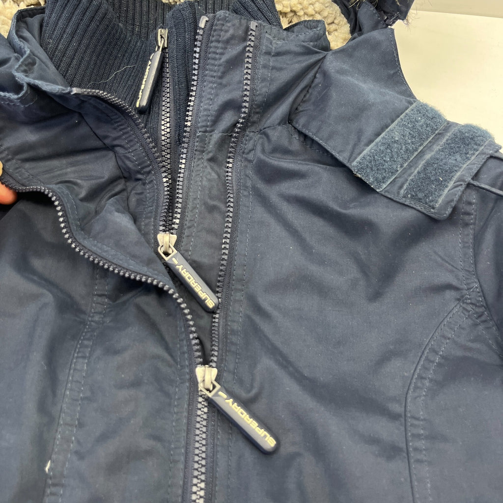 Superdry The Windcheater Sherpa Fleece Lined Jacket Black Windproof size M