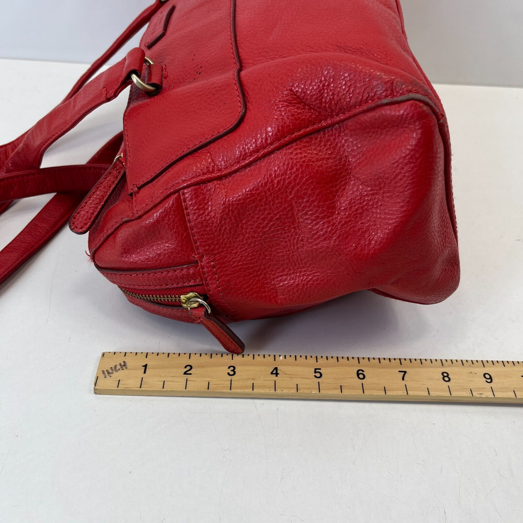 Genuine Vintage Radley Medium size Shoulder Bag Handbag Red Leather