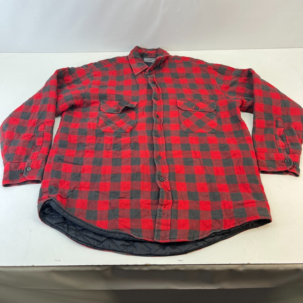 David Taylor Men's Insulated Quilt Lined Shacket Jacket Lumberjack Shirt size L