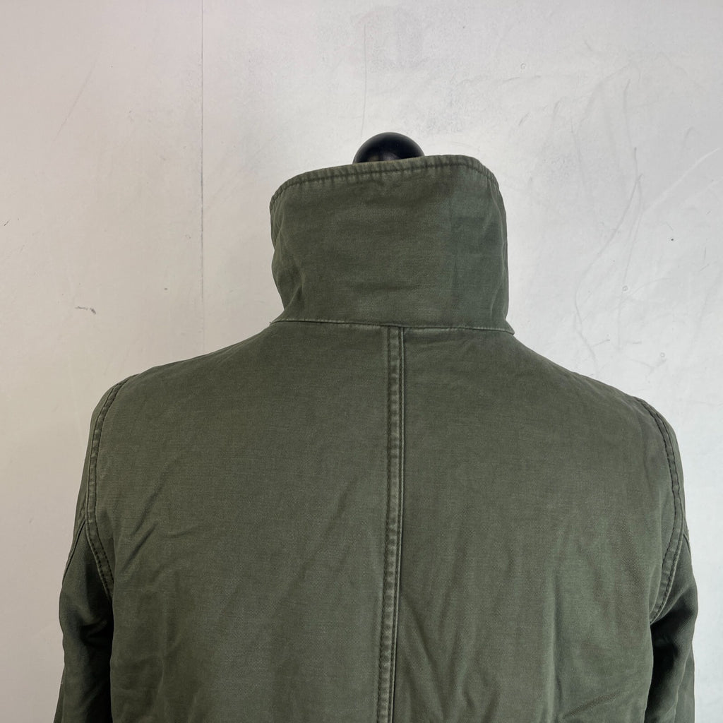 Old Navy Womens Khaki Green Parka Vintage Insulated Scooter Jacket size Medium