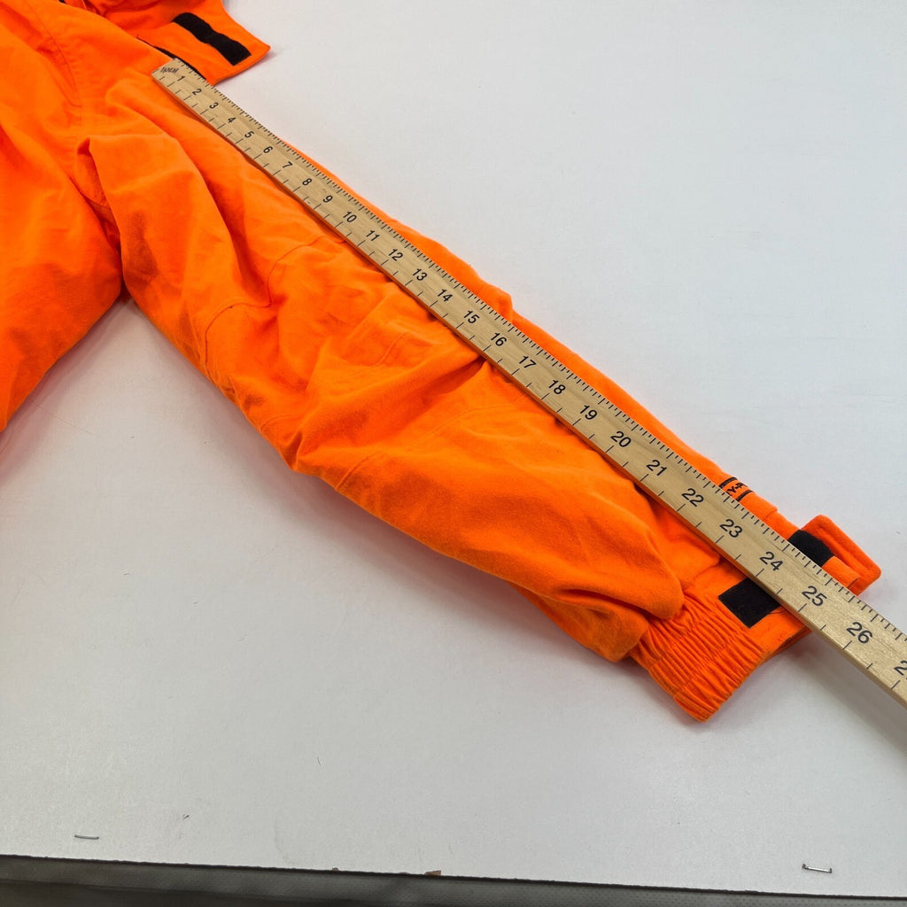 Cabelas Fluorescent Orange Softshell Chore Coat Warm Jacket with Hood size Large