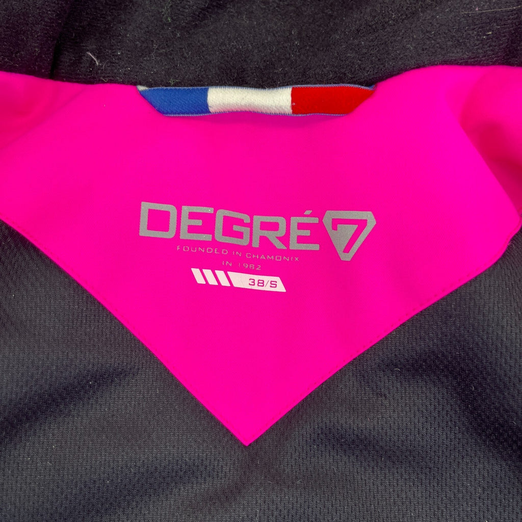 Degre 7 Women's Ski Jacket in Bright Pink with Faux Fur Fringe Hood size 38/S
