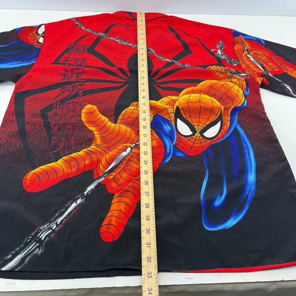 Vintage Spider-Man Shirt Mens size XL Red All Over Print Marvel Movies Y2K