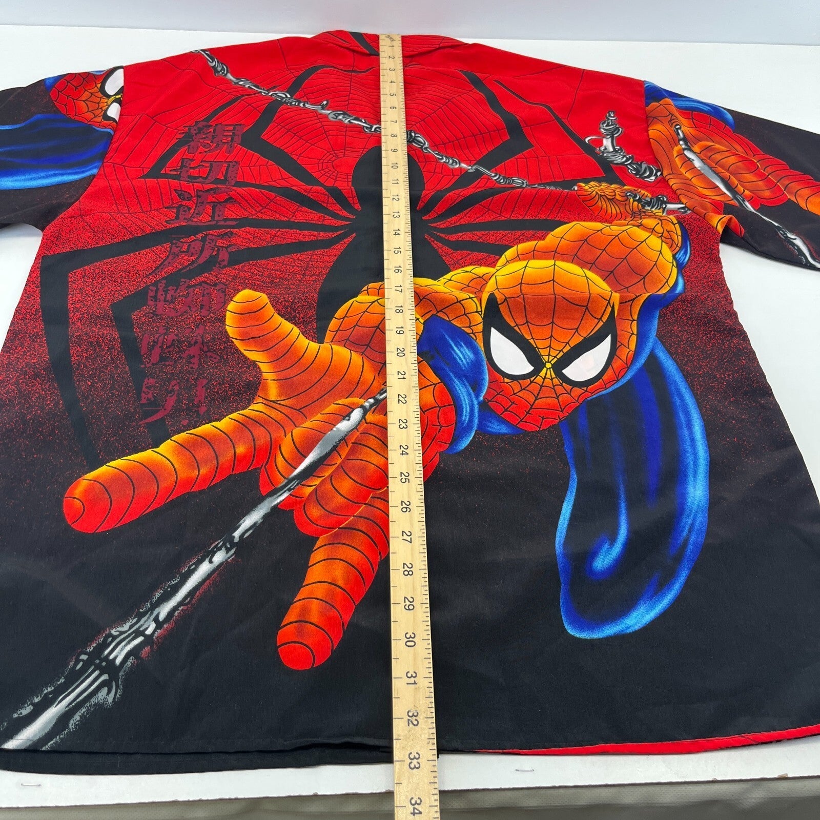Vintage Spider-Man Shirt Mens size XL Red All Over Print Marvel Movies Y2K