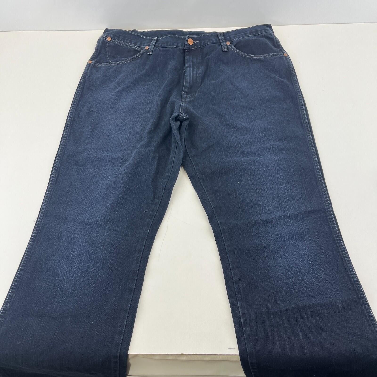 Wrangler Alaska Jeans Men Dark Blue Denim Straight Regular W38" L34"