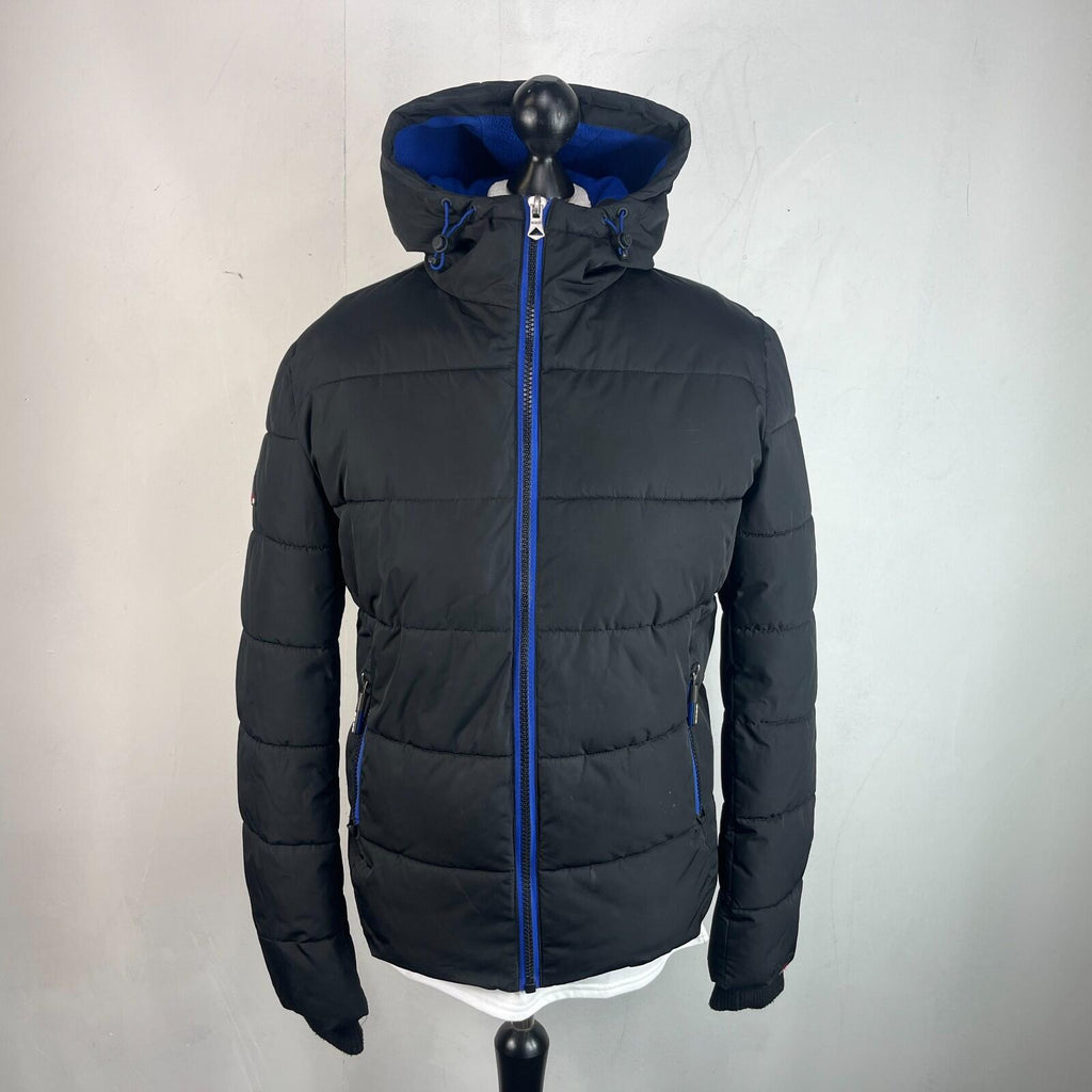 SuperDry Sports Puffer Jacket in Black size Medium - Hooded Insulated