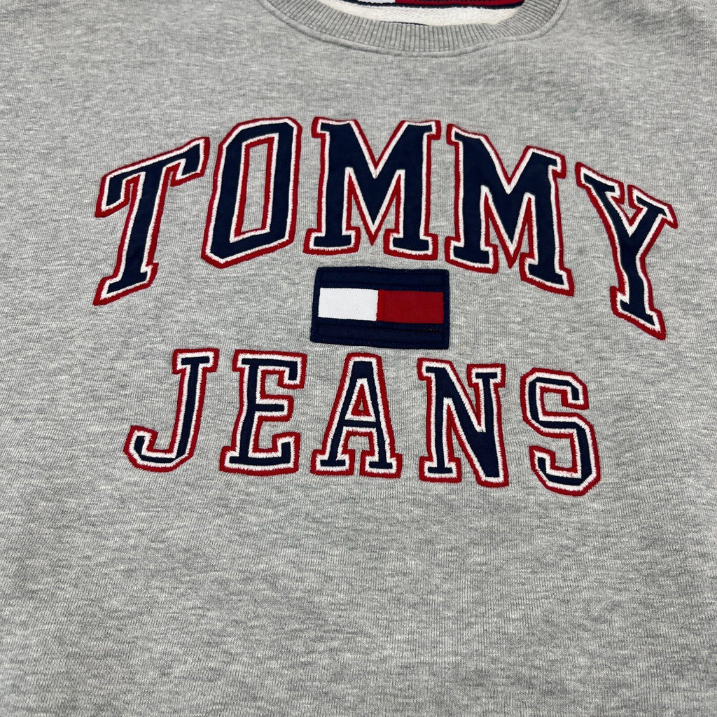 Tommy Jeans Men's Reverse Weave Sweatshirt in Grey Crew Neck size Medium