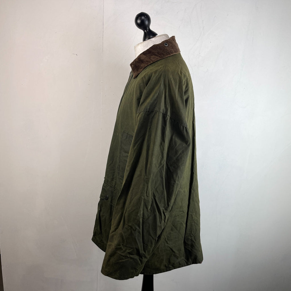 Mc Orvis Wax Jacket Mens size XL Green Waxed Coat Made in the UK