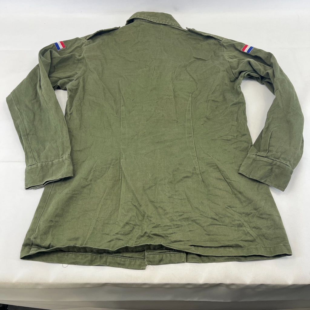Vtg Dutch Army Combat Field Jacket size M Netherlands Issue Olive Green Fishing