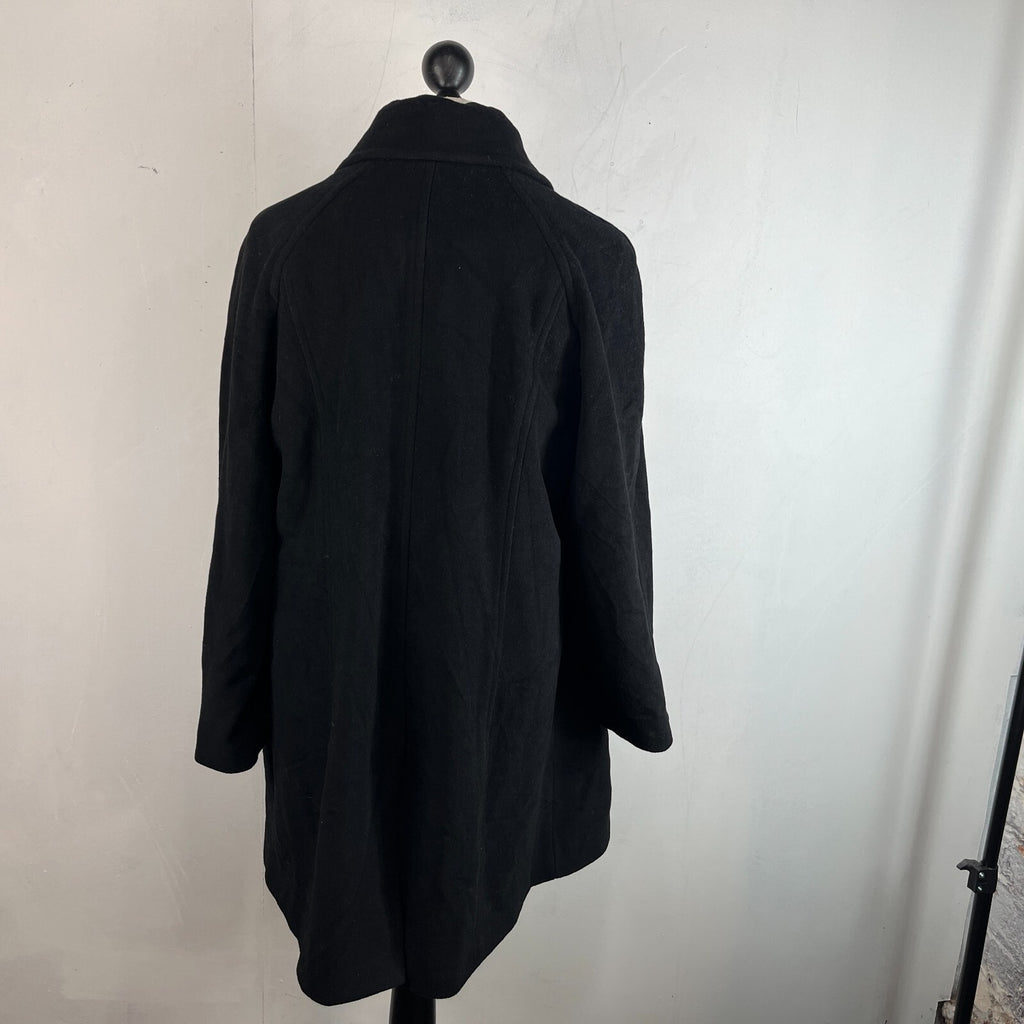 London Fog Men's Wool Blend Overcoat in Black Regular Mid Length size XL